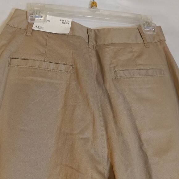 a.n.a. Women's Loose Fit Wide Leg Tall Tan Trousers 4 Tall - Picture 4 of 7